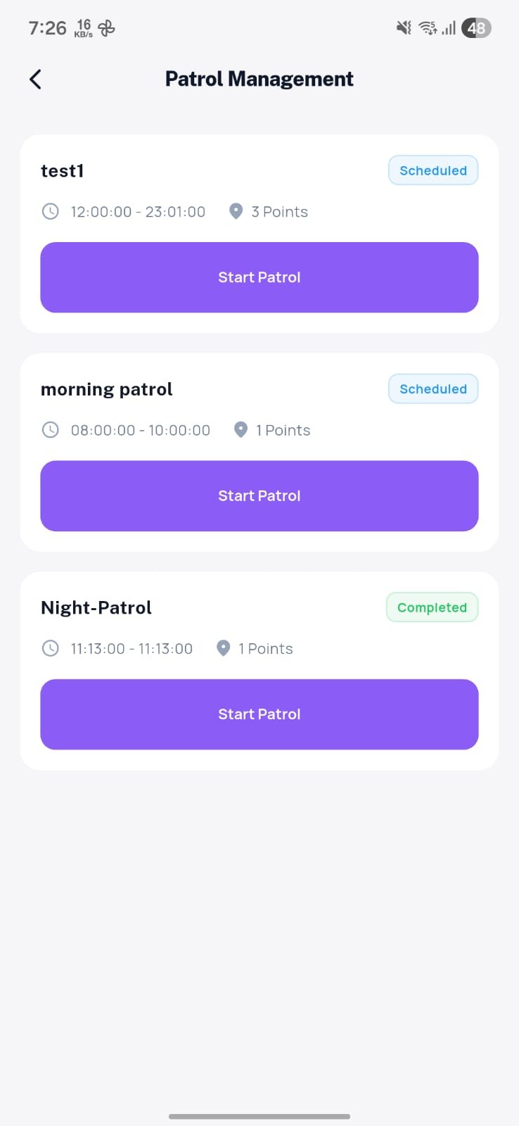 GG Patrol - Security Patrol Screen